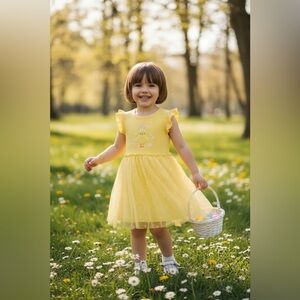 Way to Celebrate Yellow Dress with Chick Embroidery